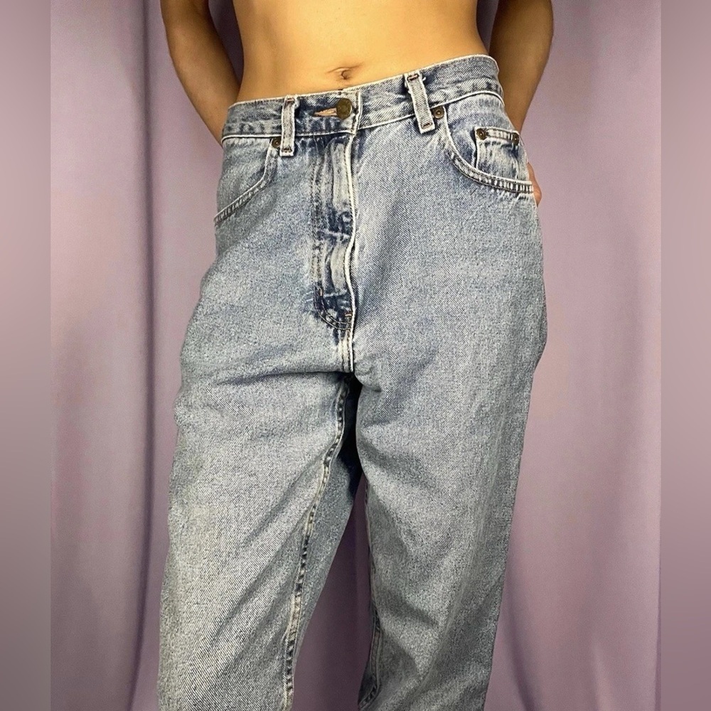 Eddie Bauer Light Wash Denim Jeans Womens Size 4 Tall Loose Fit Y2k Mom Jeans